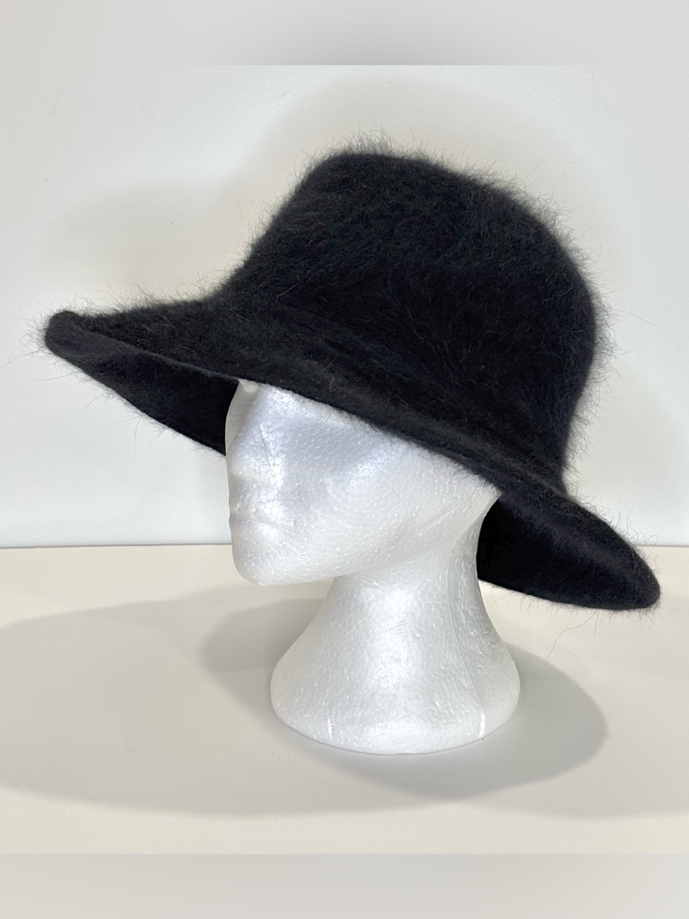 Xcetera black angora blend hat